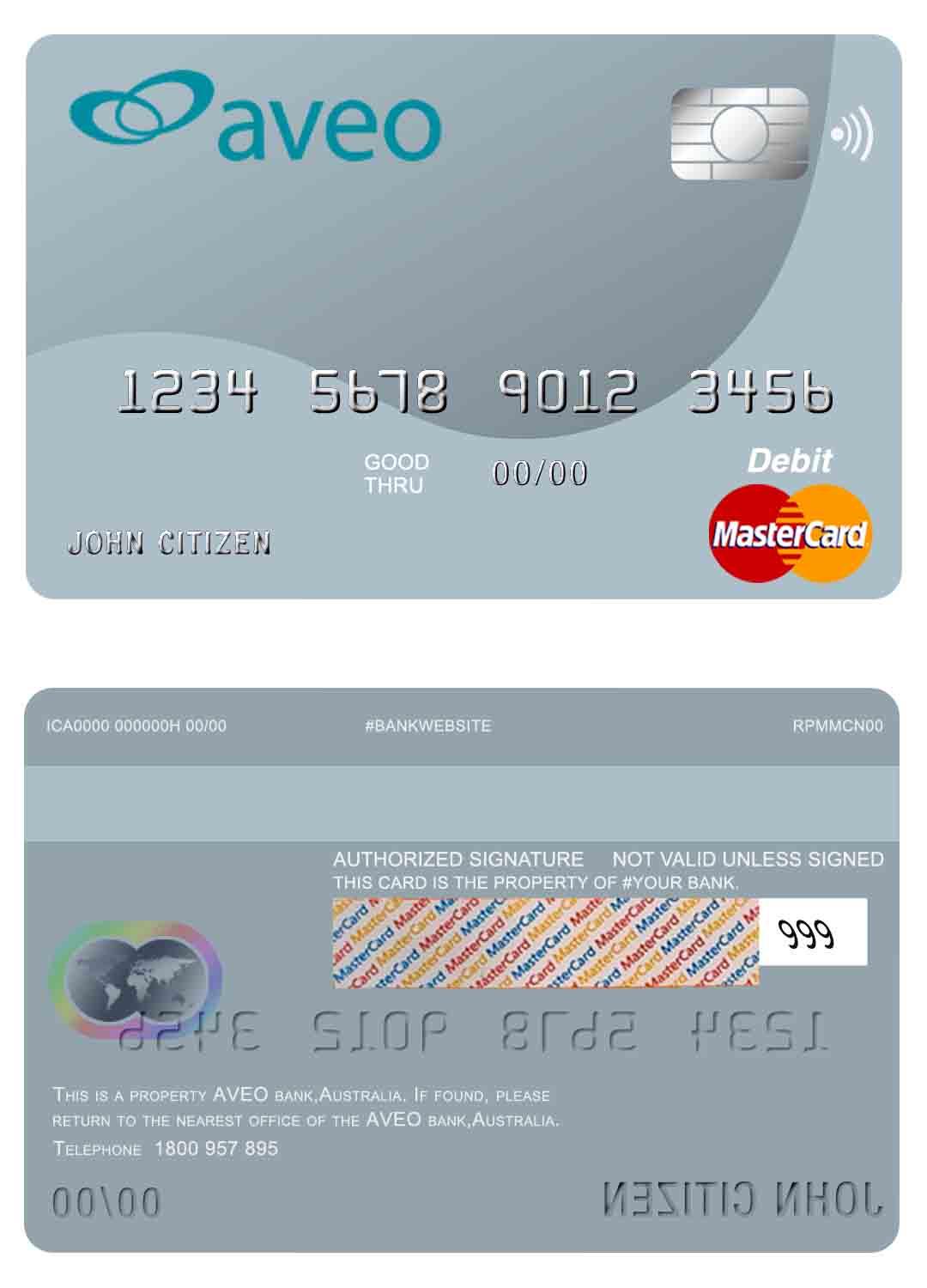 Australia Aveo bank mastercard